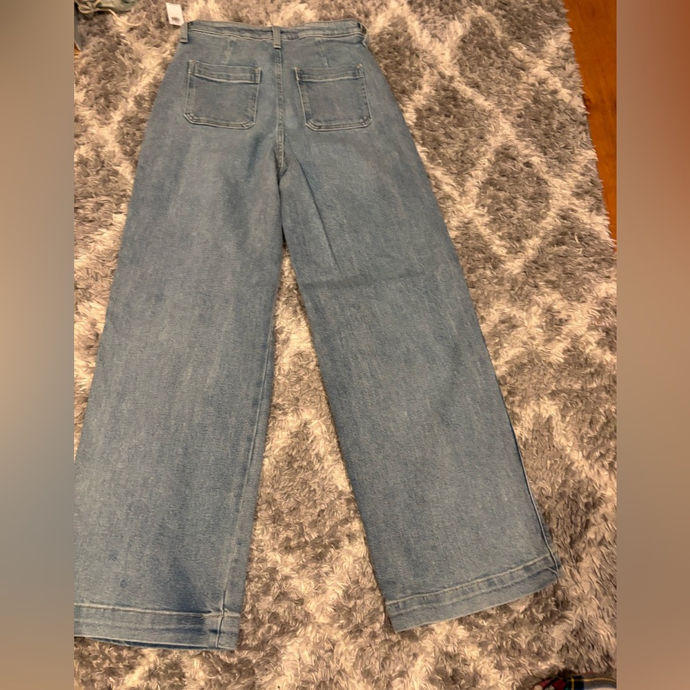 Women's LOFT Blue Wide-Leg Denim Jeans - Size 4 NWT - Picture 4 of 7